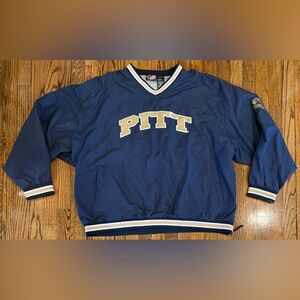 VTG Y2K University Pittsburgh Pitt Panthers Windbreaker Pullover DinoCat 2XL XXL